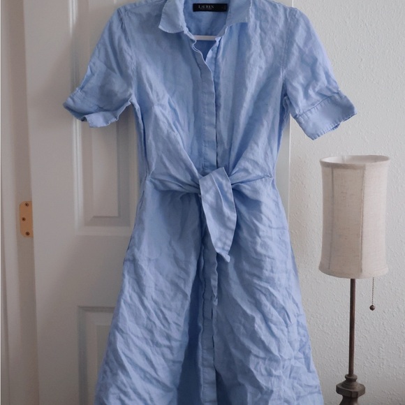 Ralph Lauren Dresses & Skirts - Ralph Lauren Light Blue Linen Dress